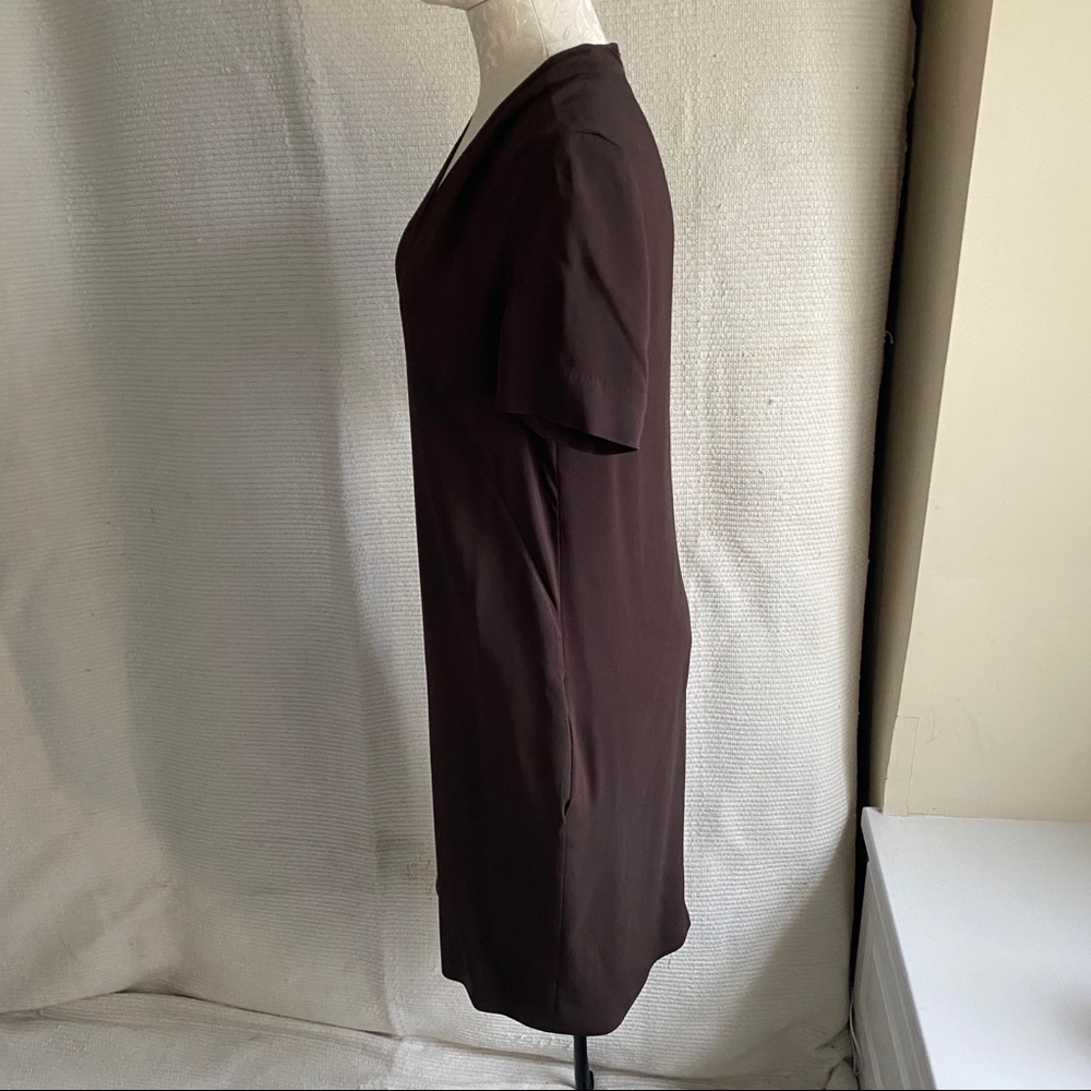 Les Copains S/M Minimalist Short Shift Dress Brown - Picture 5 of 8